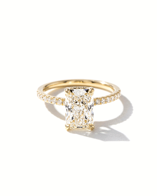Emerald Pave Engagement Ring – 1 CT Lab Grown Diamond