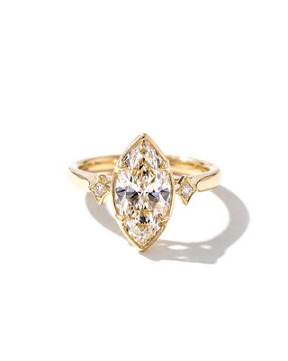 Emerald Pave Engagement Ring – 1 CT Lab Grown Diamond