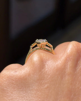 Emerald Pave Engagement Ring – 1 CT Lab Grown Diamond