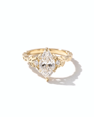 Emerald Pave Engagement Ring – 1 CT Lab Grown Diamond