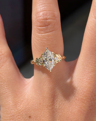 Emerald Pave Engagement Ring – 1 CT Lab Grown Diamond