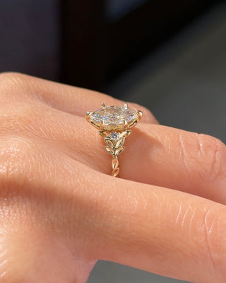 Emerald Pave Engagement Ring – 1 CT Lab Grown Diamond