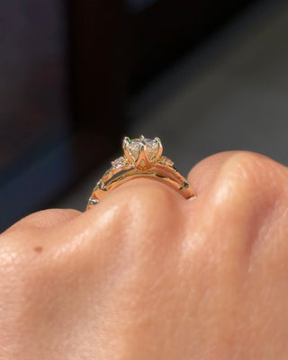 Emerald Pave Engagement Ring – 1 CT Lab Grown Diamond