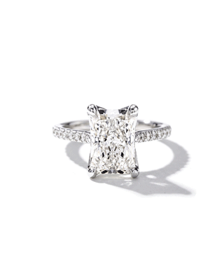 Emerald Pave Engagement Ring – 1 CT Lab Grown Diamond