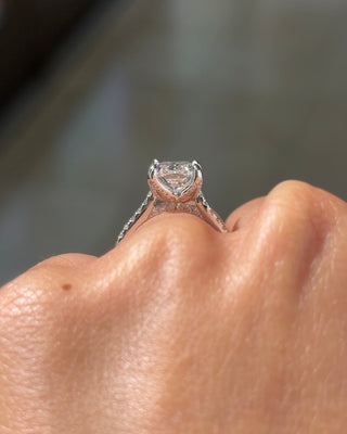 Emerald Pave Engagement Ring – 1 CT Lab Grown Diamond