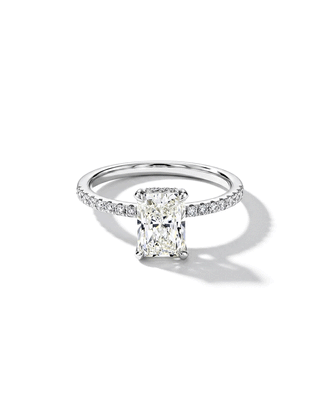 Emerald Pave Engagement Ring – 1 CT Lab Grown Diamond