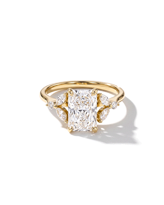 Emerald Pave Engagement Ring – 1 CT Lab Grown Diamond
