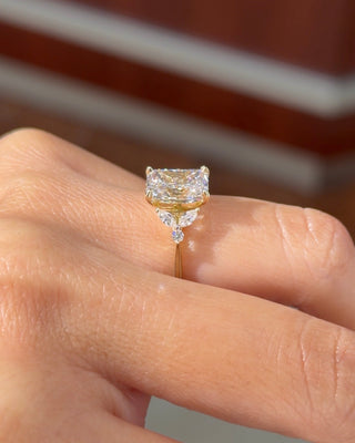 Emerald Pave Engagement Ring – 1 CT Lab Grown Diamond