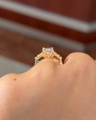 Emerald Pave Engagement Ring – 1 CT Lab Grown Diamond