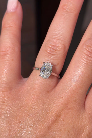 Emerald Pave Engagement Ring – 1 CT Lab Grown Diamond
