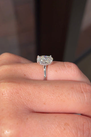 Emerald Pave Engagement Ring – 1 CT Lab Grown Diamond