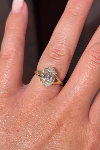 Emerald Pave Engagement Ring – 1 CT Lab Grown Diamond