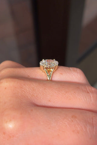 Emerald Pave Engagement Ring – 1 CT Lab Grown Diamond