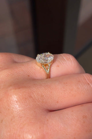 Emerald Pave Engagement Ring – 1 CT Lab Grown Diamond