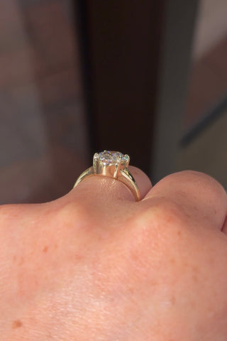 Emerald Pave Engagement Ring – 1 CT Lab Grown Diamond