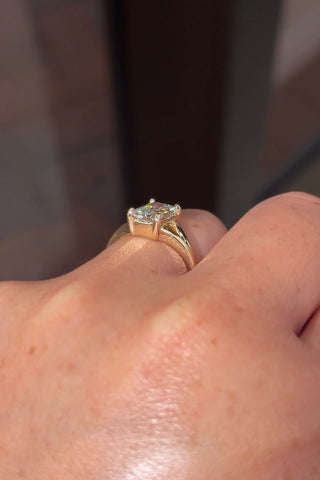 Emerald Pave Engagement Ring – 1 CT Lab Grown Diamond