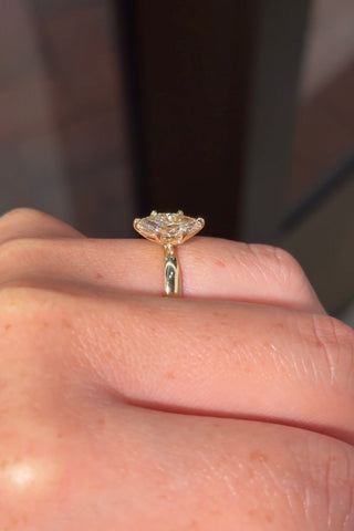 Emerald Pave Engagement Ring – 1 CT Lab Grown Diamond