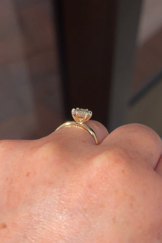 Emerald Pave Engagement Ring – 1 CT Lab Grown Diamond