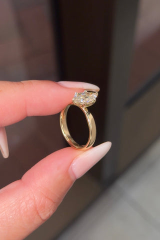 Emerald Pave Engagement Ring – 1 CT Lab Grown Diamond