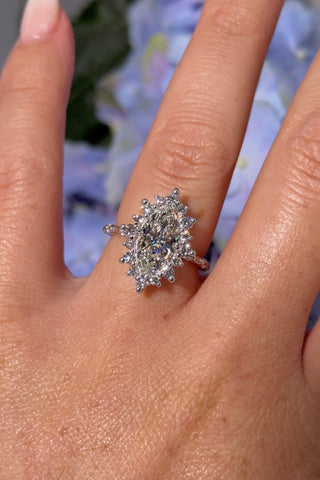 Emerald Pave Engagement Ring – 1 CT Lab Grown Diamond