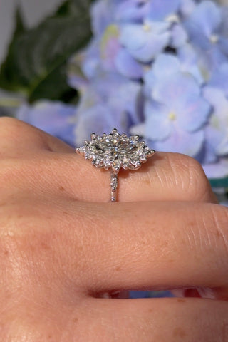 Emerald Pave Engagement Ring – 1 CT Lab Grown Diamond