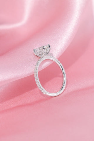 Emerald Pave Engagement Ring – 1 CT Lab Grown Diamond