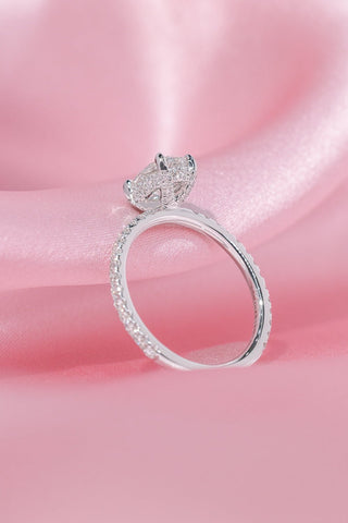 Emerald Pave Engagement Ring – 1 CT Lab Grown Diamond