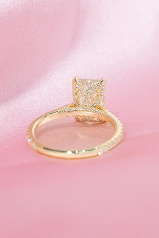 Emerald Pave Engagement Ring – 1 CT Lab Grown Diamond