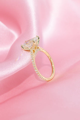 Emerald Pave Engagement Ring – 1 CT Lab Grown Diamond