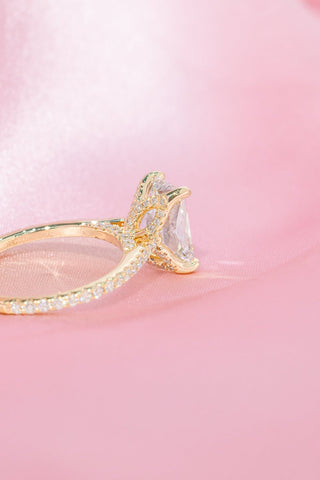 Emerald Pave Engagement Ring – 1 CT Lab Grown Diamond