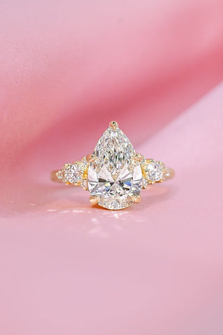 Emerald Pave Engagement Ring – 1 CT Lab Grown Diamond