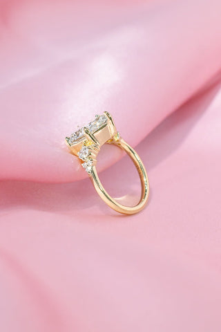 Emerald Pave Engagement Ring – 1 CT Lab Grown Diamond