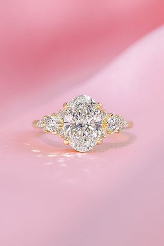 Emerald Pave Engagement Ring – 1 CT Lab Grown Diamond