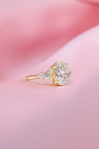 Emerald Pave Engagement Ring – 1 CT Lab Grown Diamond