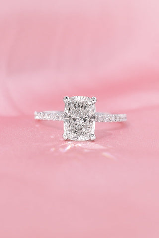 Emerald Pave Engagement Ring – 1 CT Lab Grown Diamond