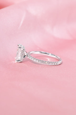 Emerald Pave Engagement Ring – 1 CT Lab Grown Diamond