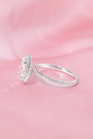 Emerald Pave Engagement Ring – 1 CT Lab Grown Diamond