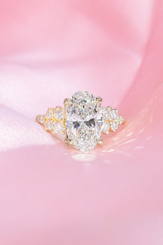 Emerald Pave Engagement Ring – 1 CT Lab Grown Diamond