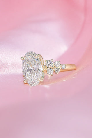 Emerald Pave Engagement Ring – 1 CT Lab Grown Diamond