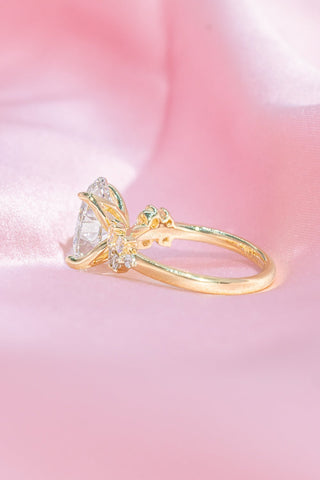 Emerald Pave Engagement Ring – 1 CT Lab Grown Diamond