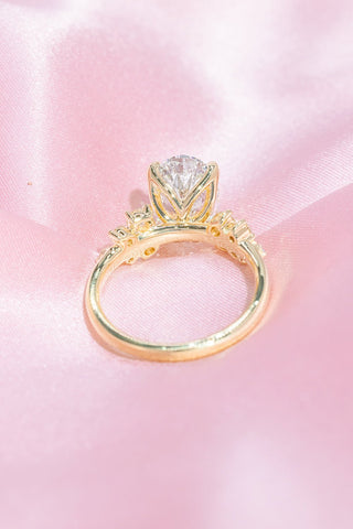 Emerald Pave Engagement Ring – 1 CT Lab Grown Diamond
