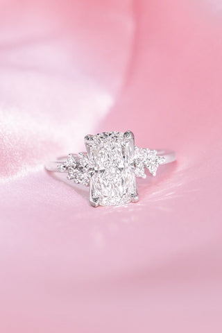 Emerald Pave Engagement Ring – 1 CT Lab Grown Diamond