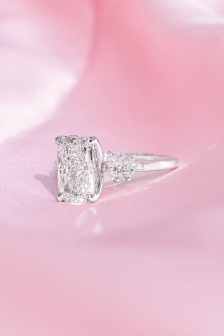 Emerald Pave Engagement Ring – 1 CT Lab Grown Diamond
