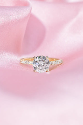 Emerald Pave Engagement Ring – 1 CT Lab Grown Diamond