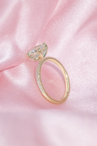 Emerald Pave Engagement Ring – 1 CT Lab Grown Diamond