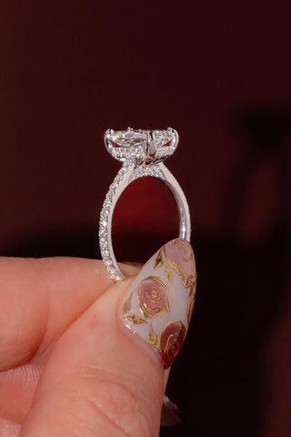Emerald Pave Engagement Ring – 1 CT Lab Grown Diamond
