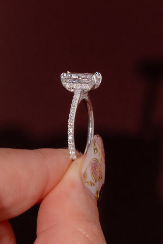 Emerald Pave Engagement Ring – 1 CT Lab Grown Diamond
