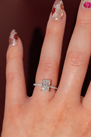 Emerald Pave Engagement Ring – 1 CT Lab Grown Diamond