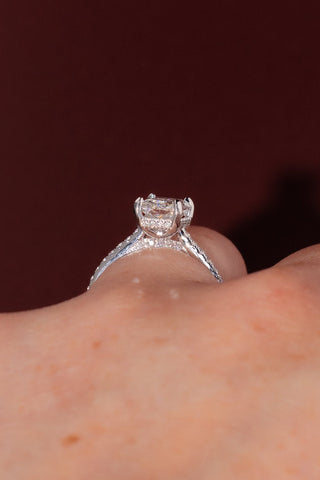 Emerald Pave Engagement Ring – 1 CT Lab Grown Diamond