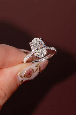 Emerald Pave Engagement Ring – 1 CT Lab Grown Diamond